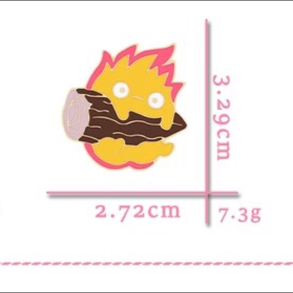 Calcifer Fire Demon Howl’s Moving Castle Studio Ghibli Metal Enamel Pin Brooch - Picture 2 of 12